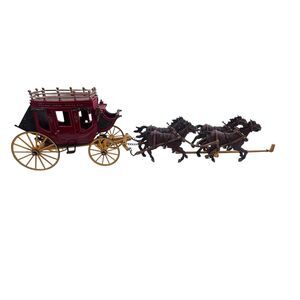 PAPO WILD WEST EXPRESS STAGECOACH & All 4 HORSES 1999 2005 RARE Read